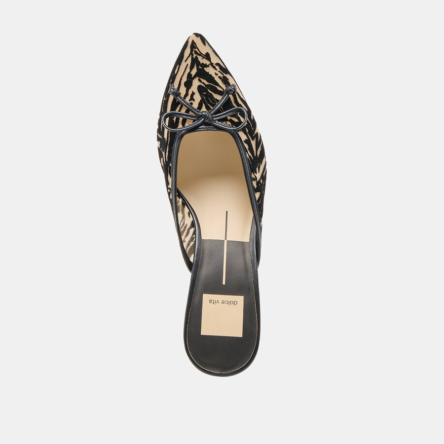 cleo heels zebra velvet mesh
