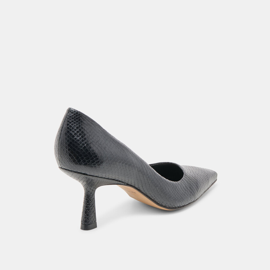 briona heels onyx embossed leather