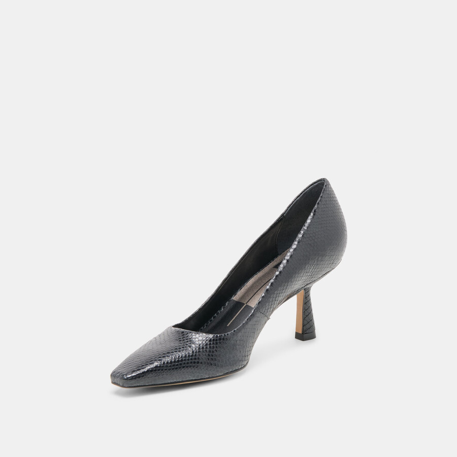 briona heels onyx embossed leather