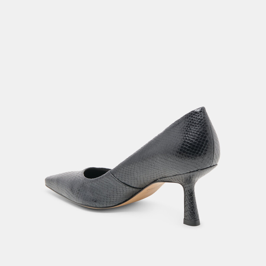 briona heels onyx embossed leather