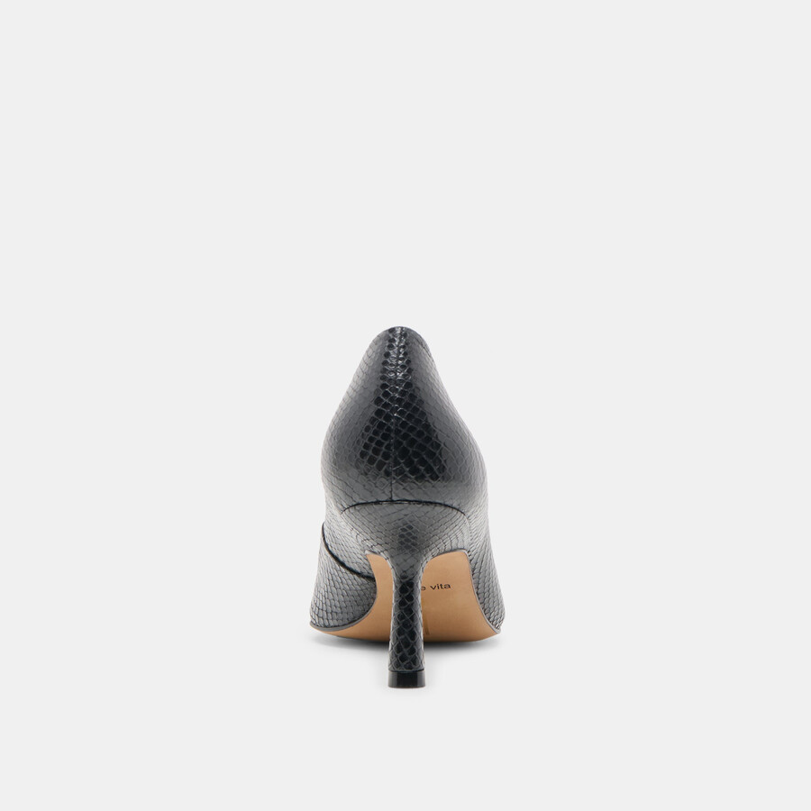 briona heels onyx embossed leather