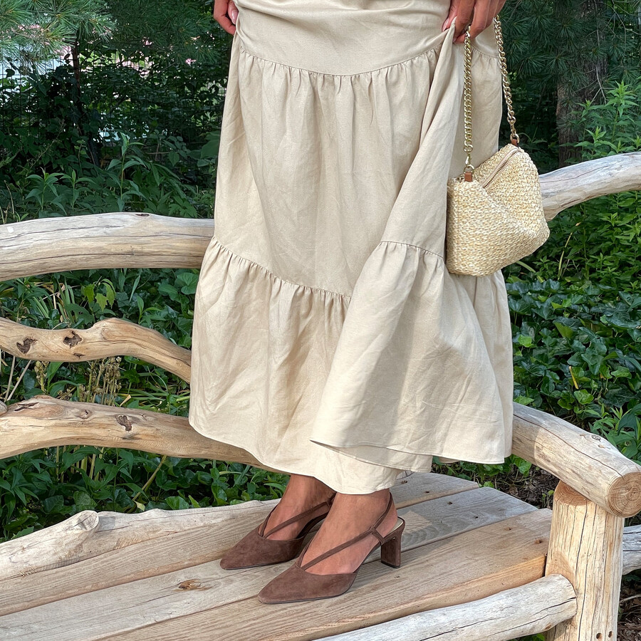 ginay heels dk brown suede