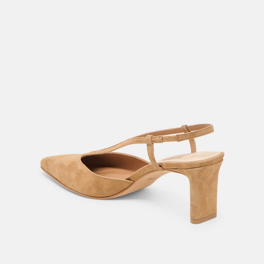ginay heels lt brown suede