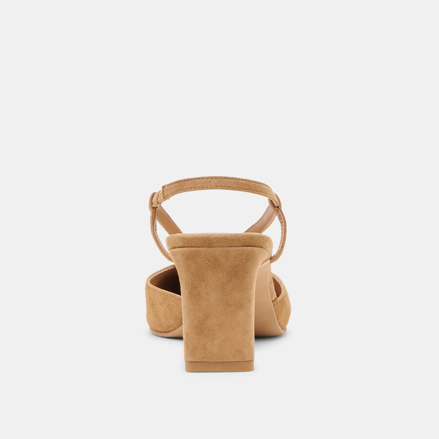 ginay heels lt brown suede