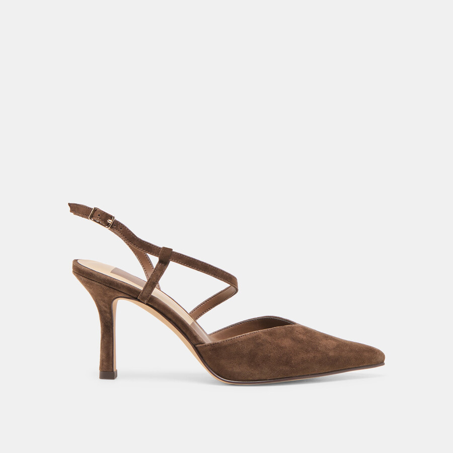 kamra heels dk brown suede