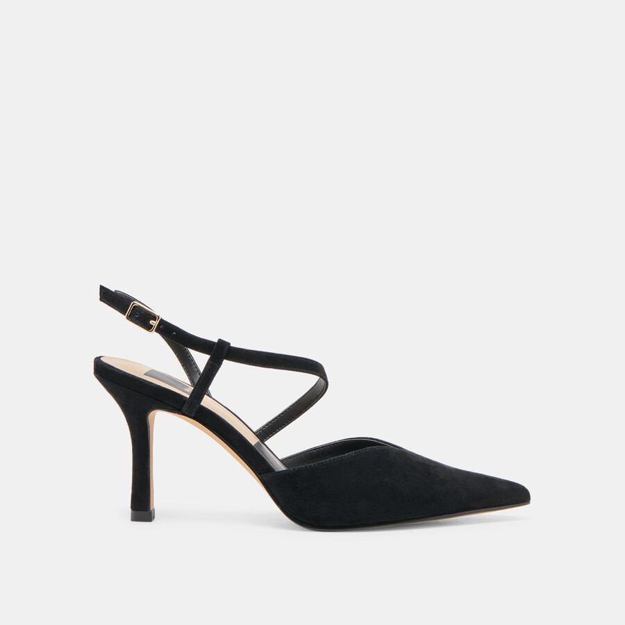kamra heels onyx suede