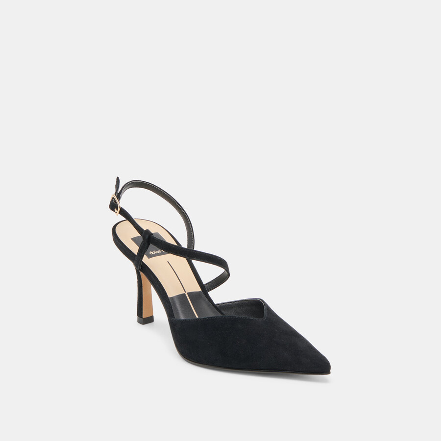 kamra heels onyx suede