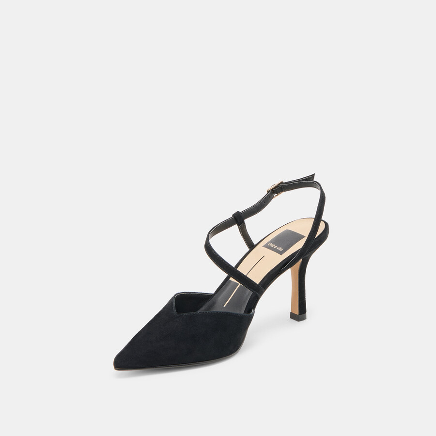 kamra heels onyx suede