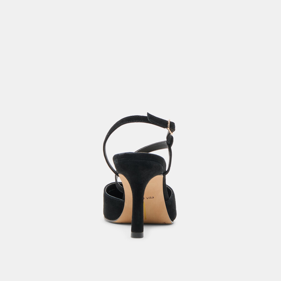 kamra heels onyx suede