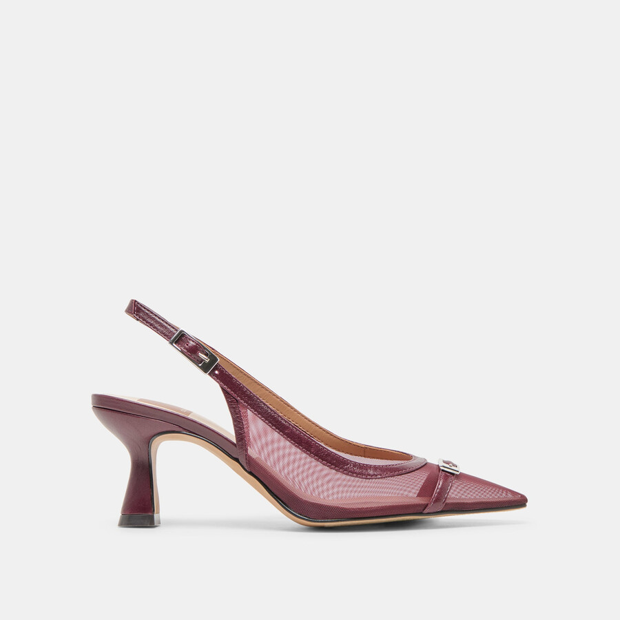 lorine heels burgundy mesh
