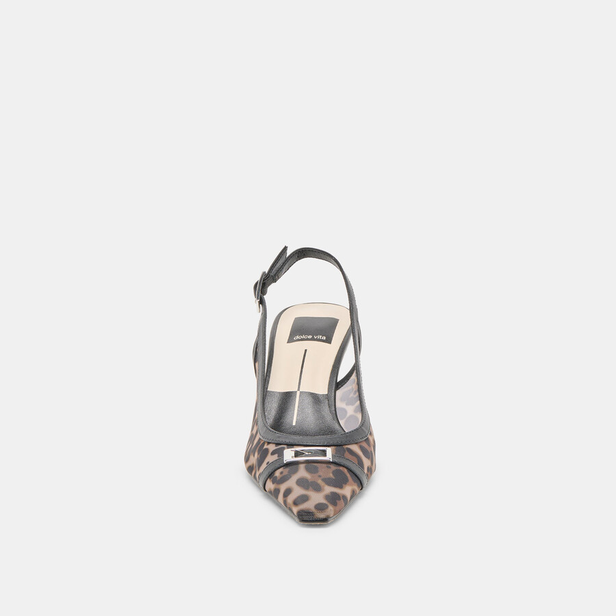 lorine heels leopard mesh