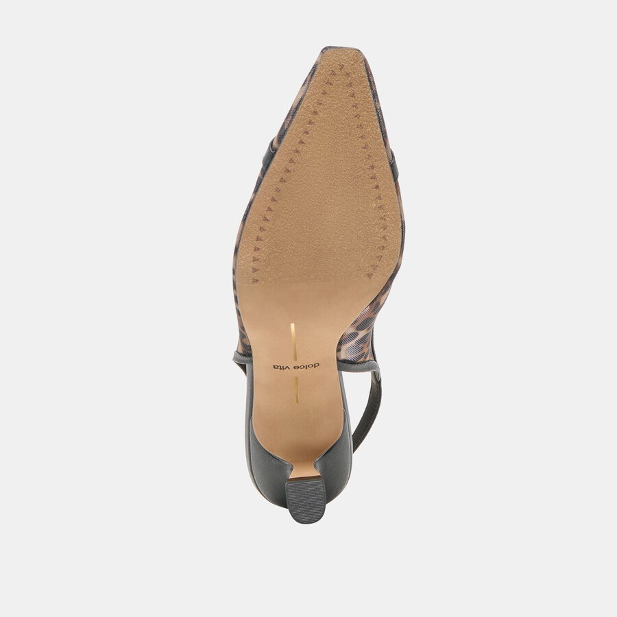 lorine heels leopard mesh