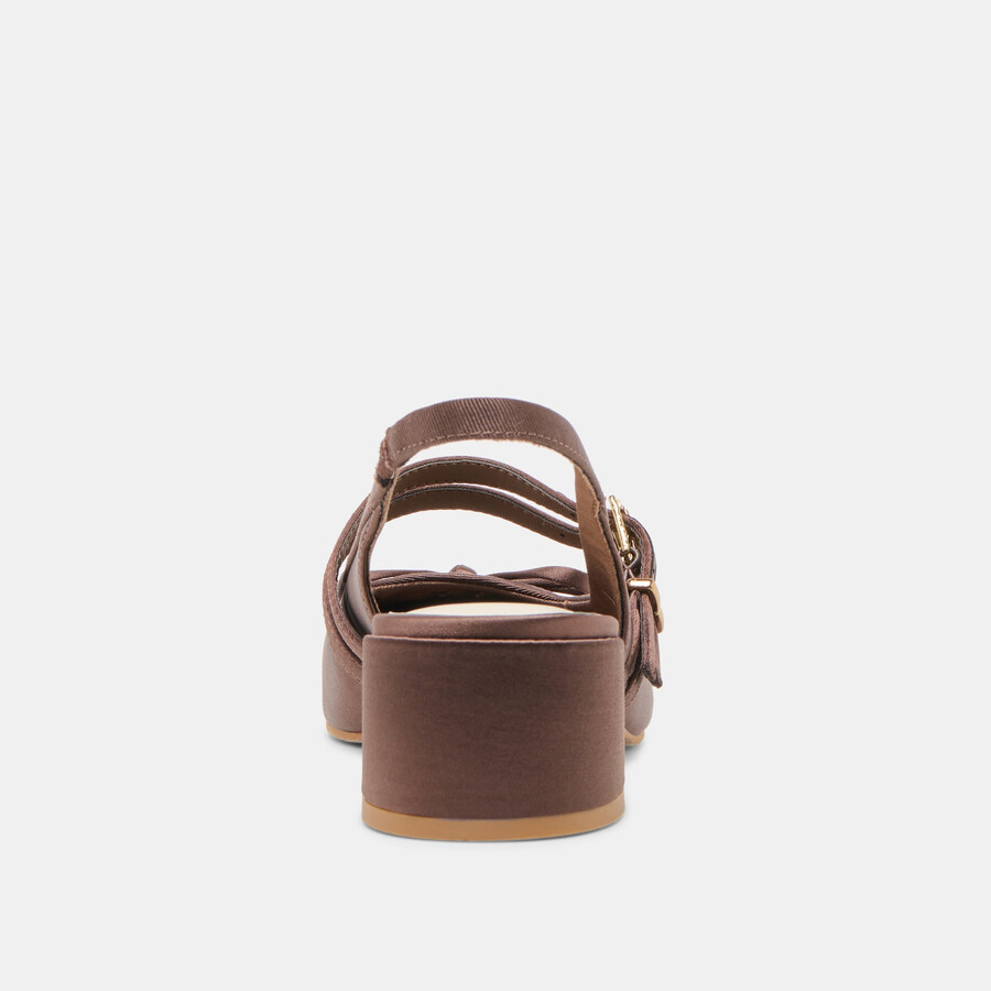loris heels mahogany satin