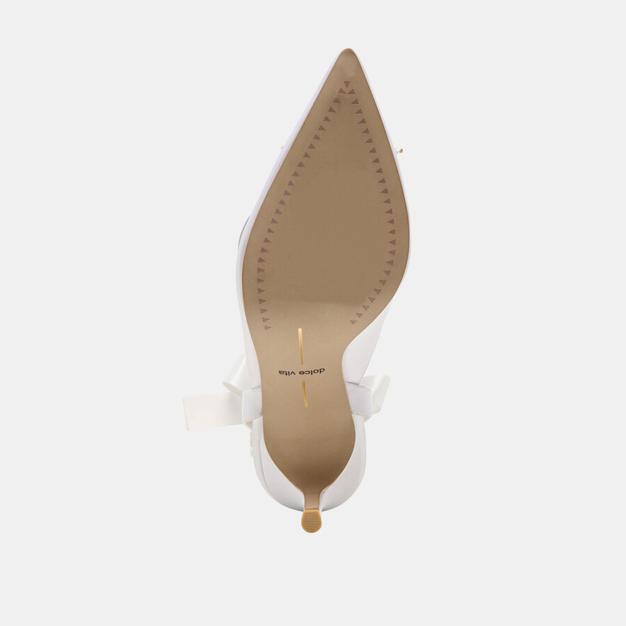 efora heels true white satin