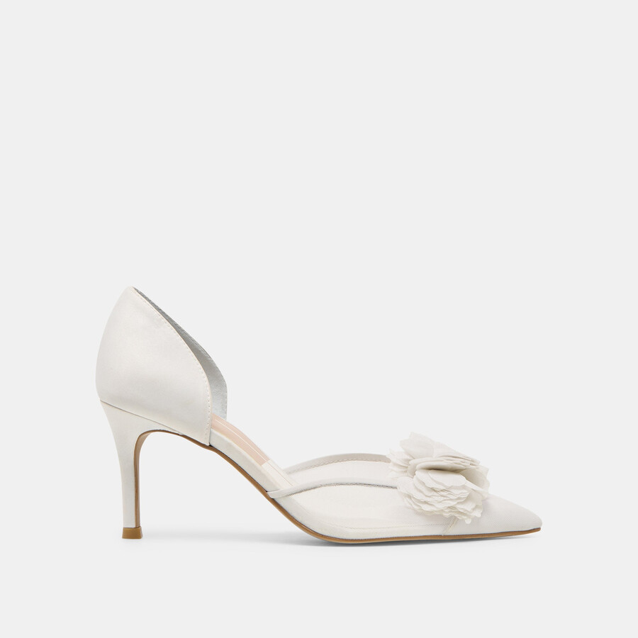 evelin heels white mesh