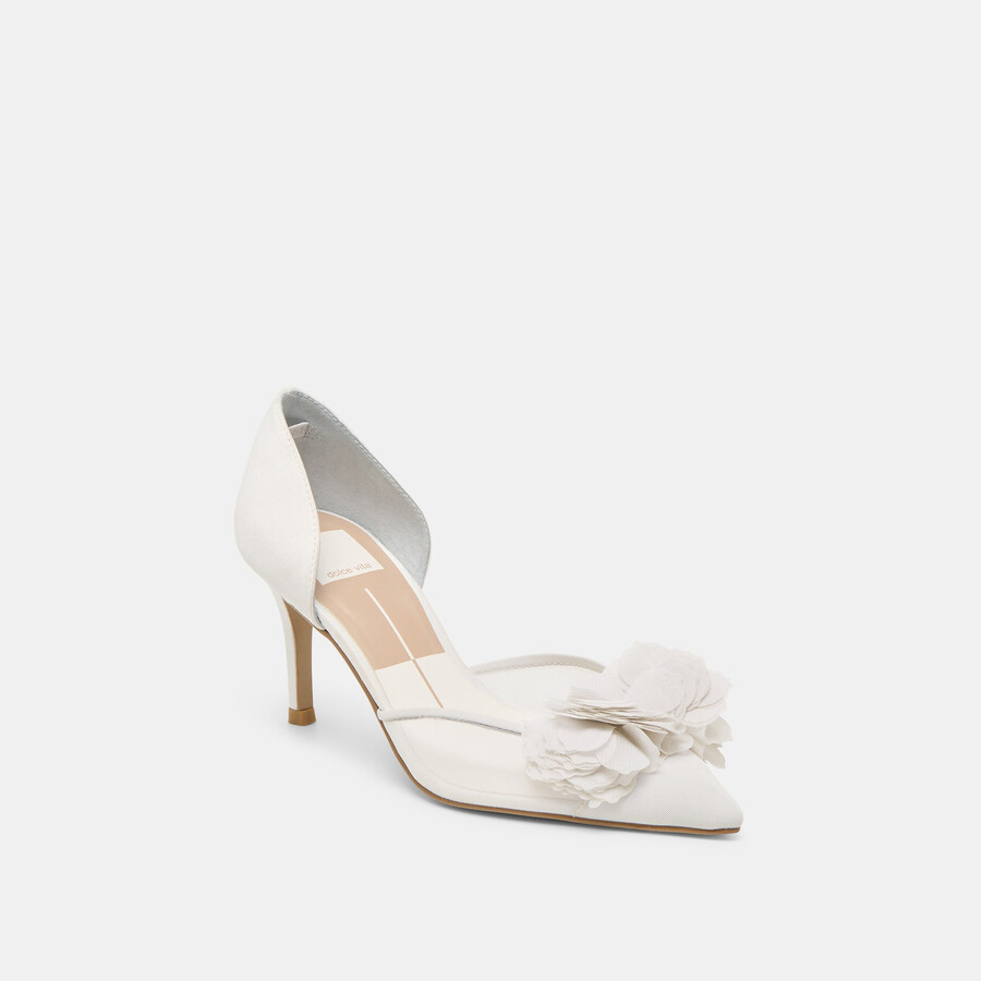 evelin heels white mesh