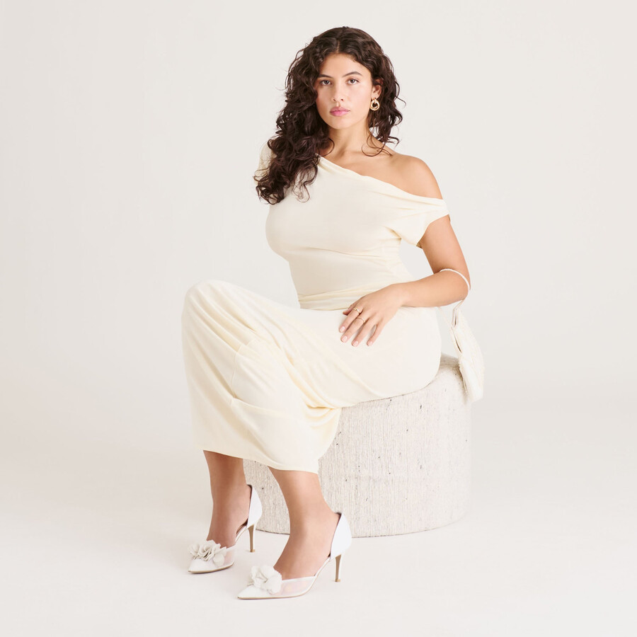 evelin heels white mesh