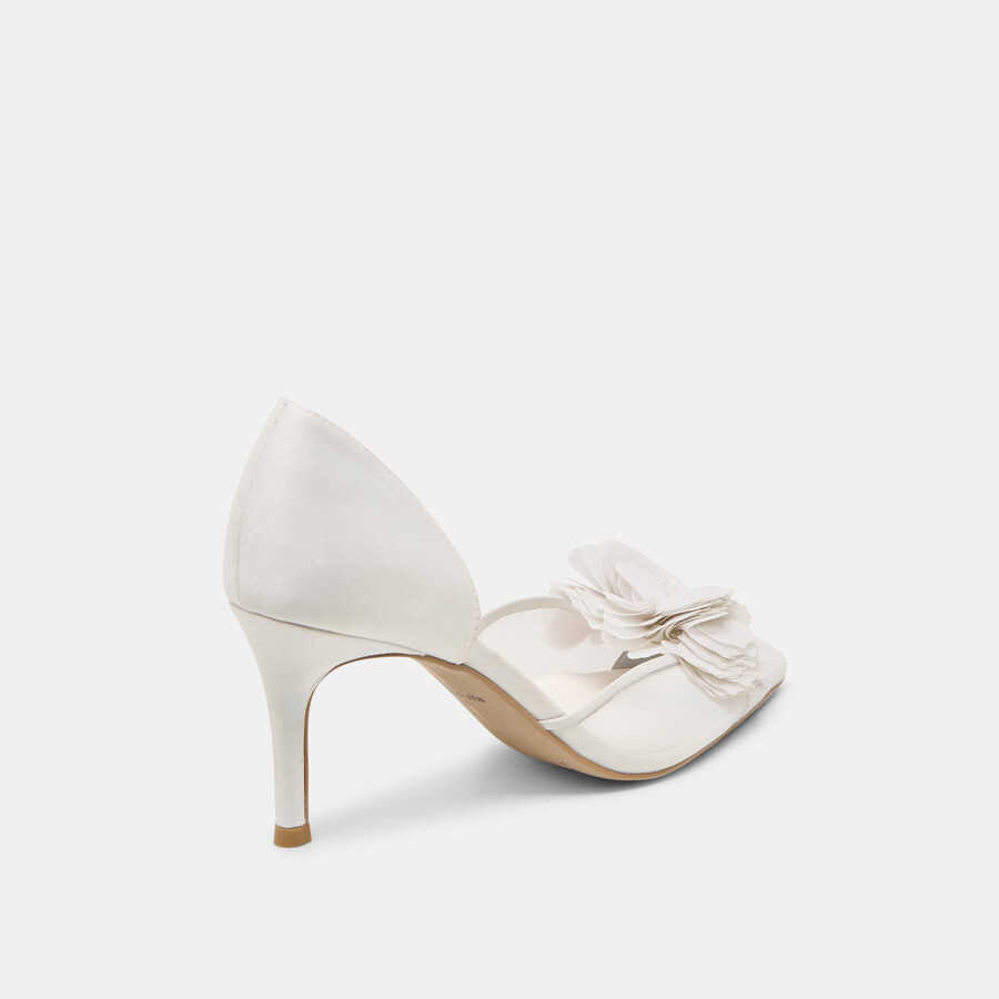 evelin heels white mesh