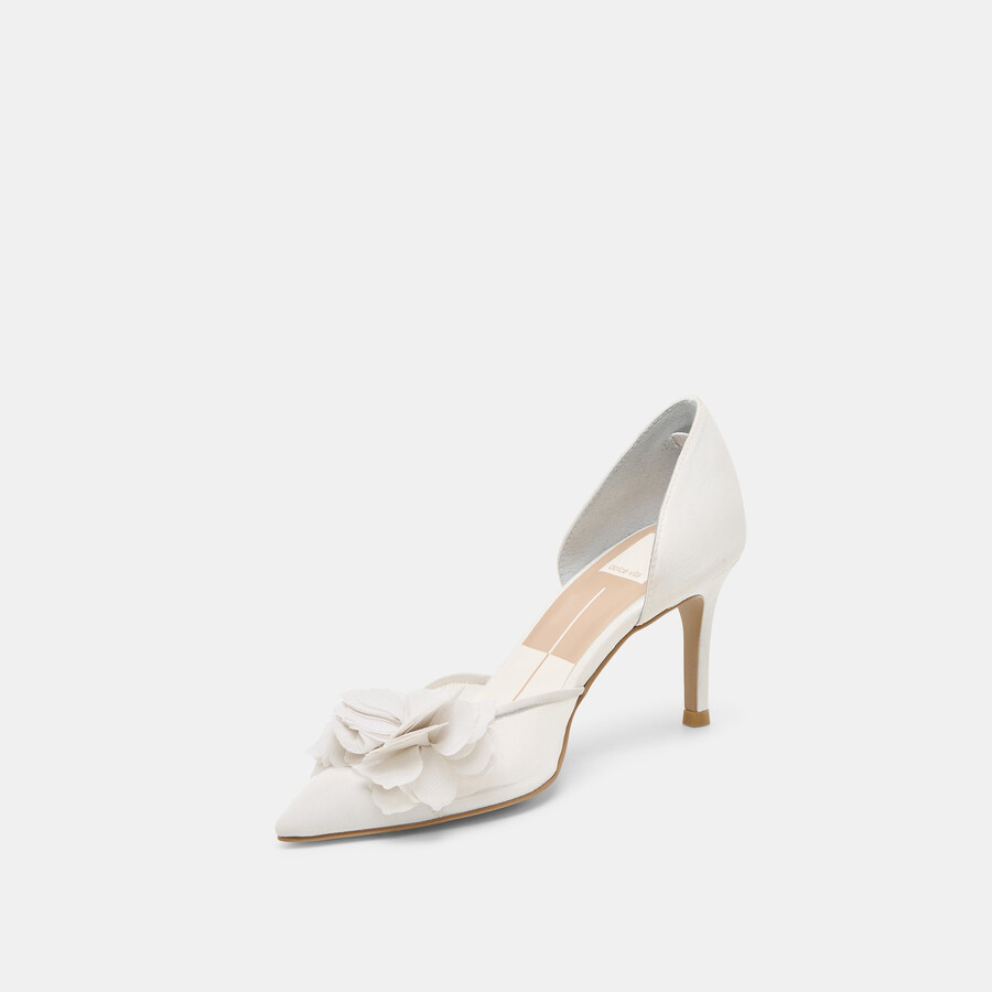 evelin heels white mesh