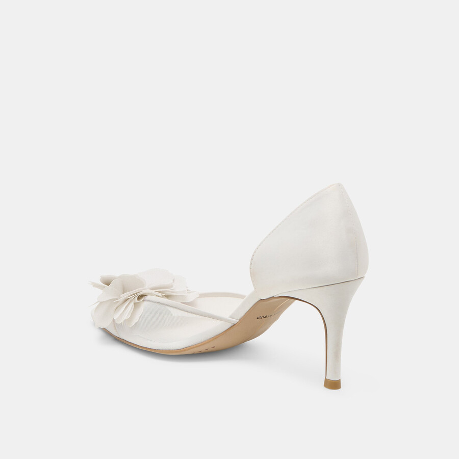 evelin heels white mesh