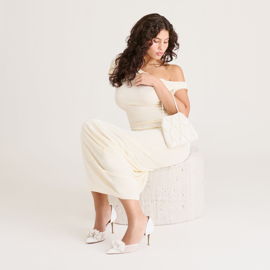 evelin heels white mesh