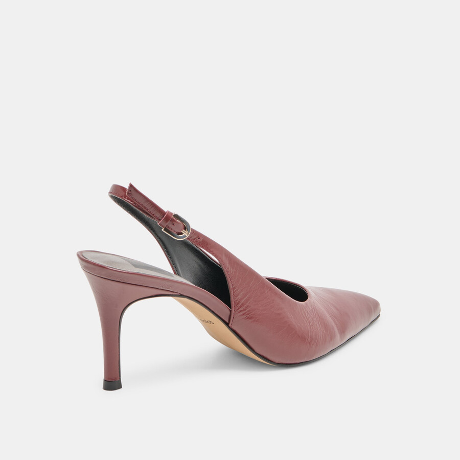 elasi heels oxblood crinkle patent