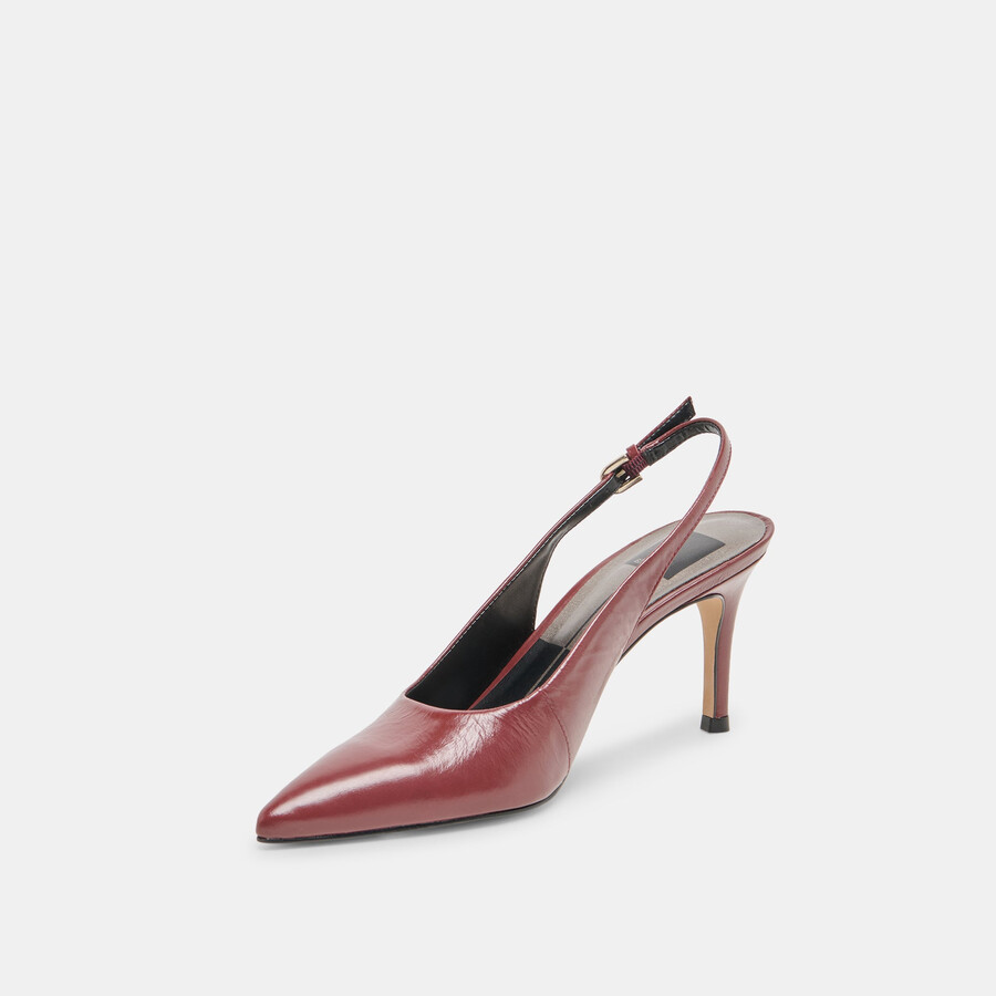 elasi heels oxblood crinkle patent