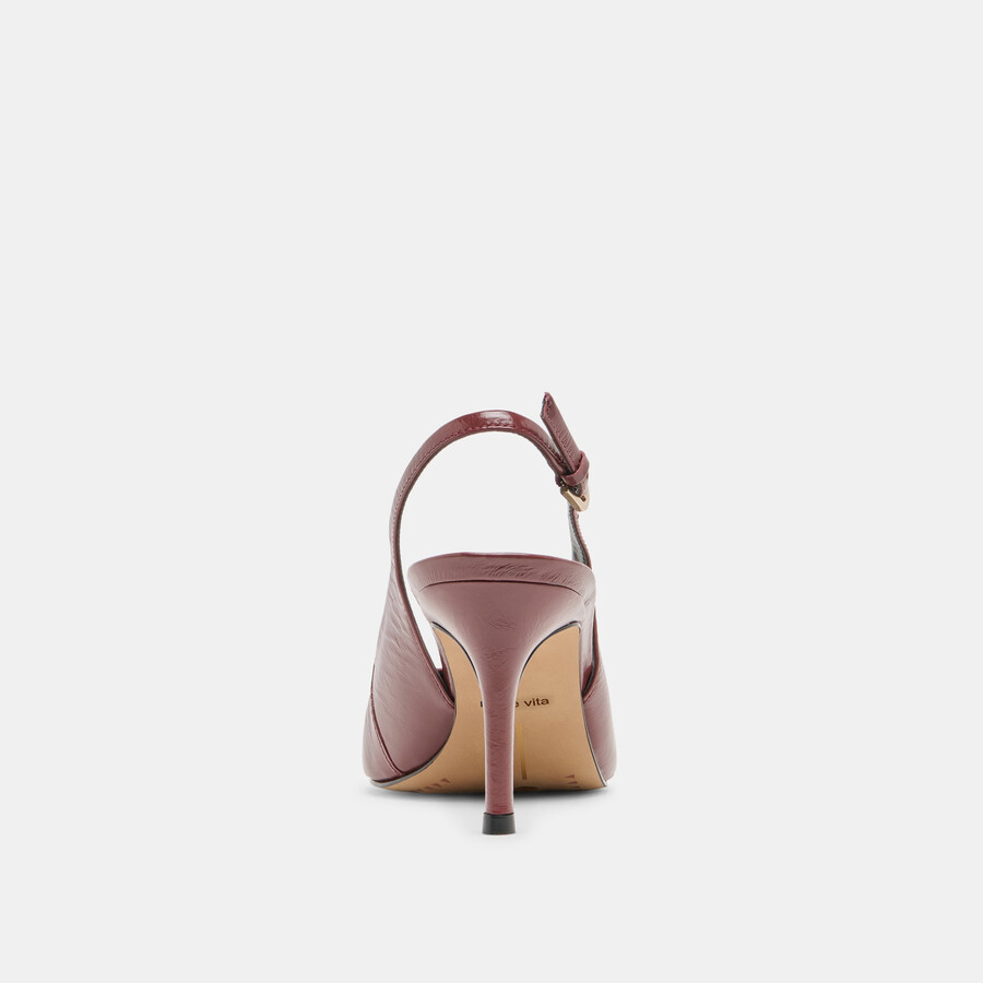 elasi heels oxblood crinkle patent