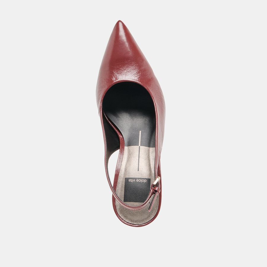 elasi heels oxblood crinkle patent