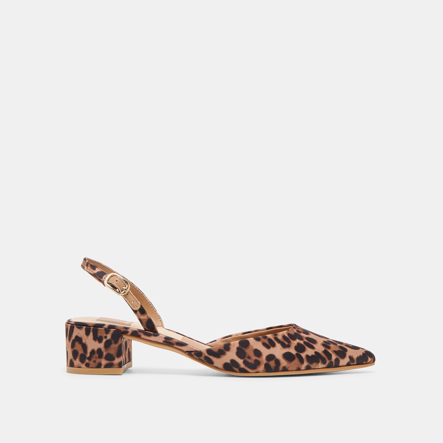 carel heels dk leopard satin