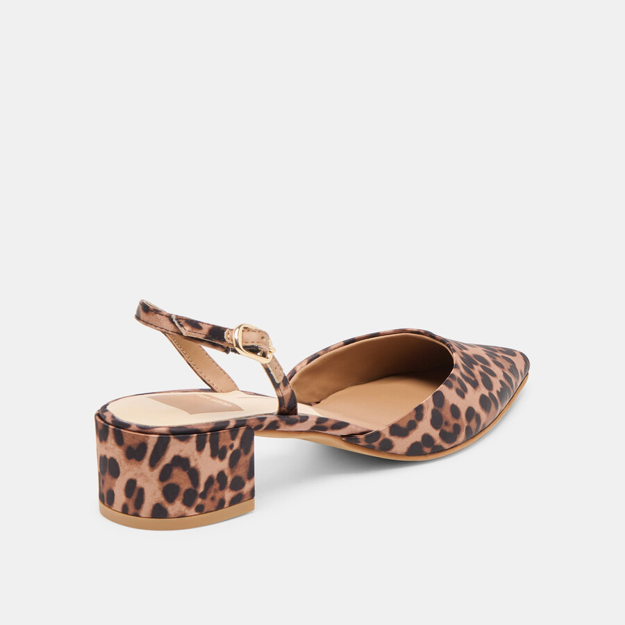 carel heels dk leopard satin