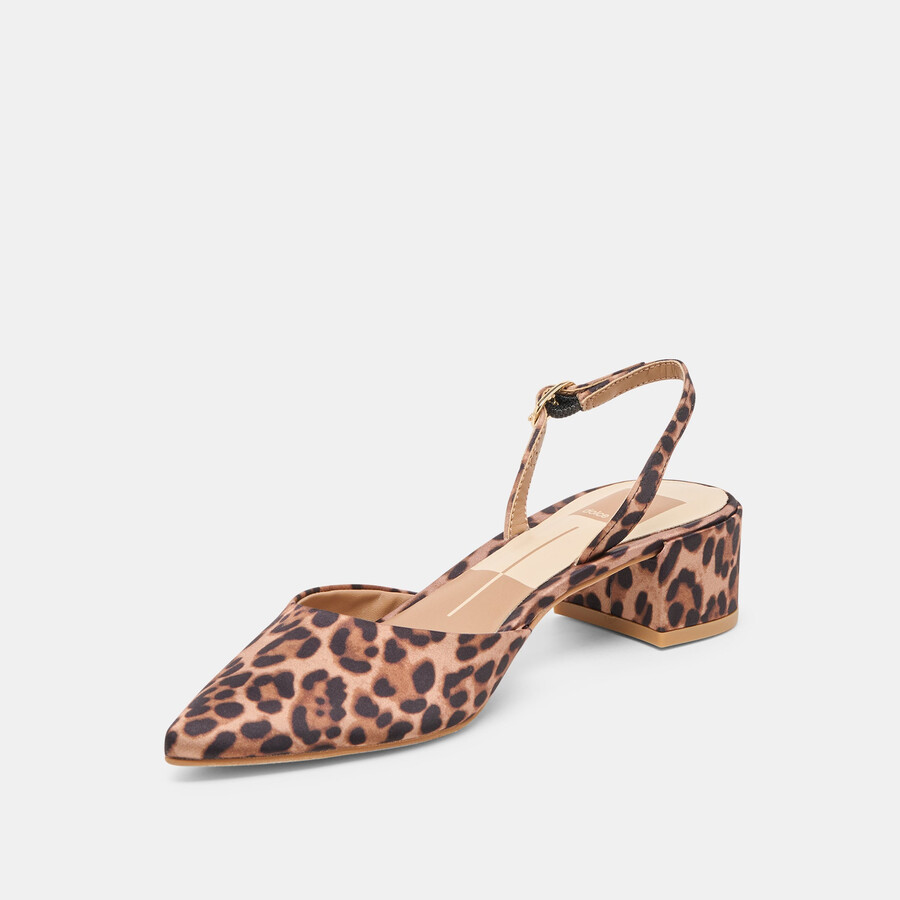 carel heels dk leopard satin