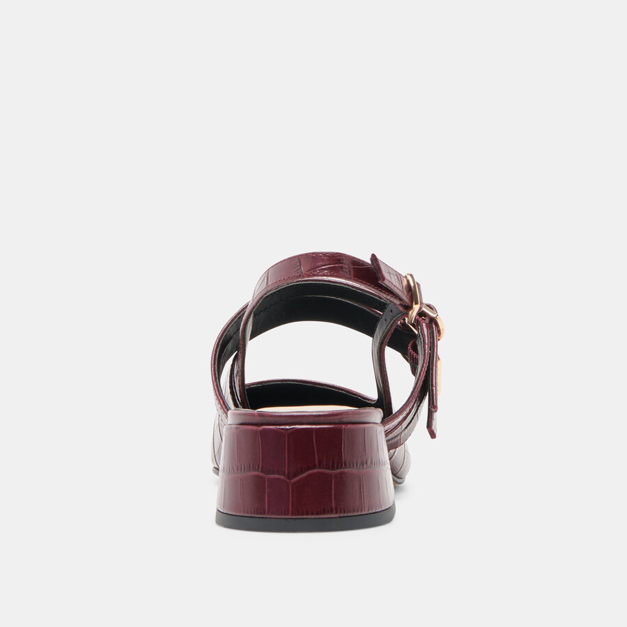 patzy heels oxblood embossed leather