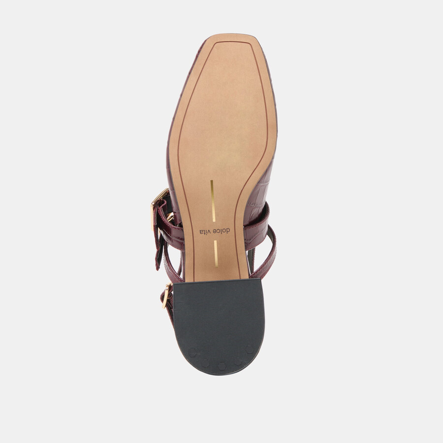 patzy heels oxblood embossed leather