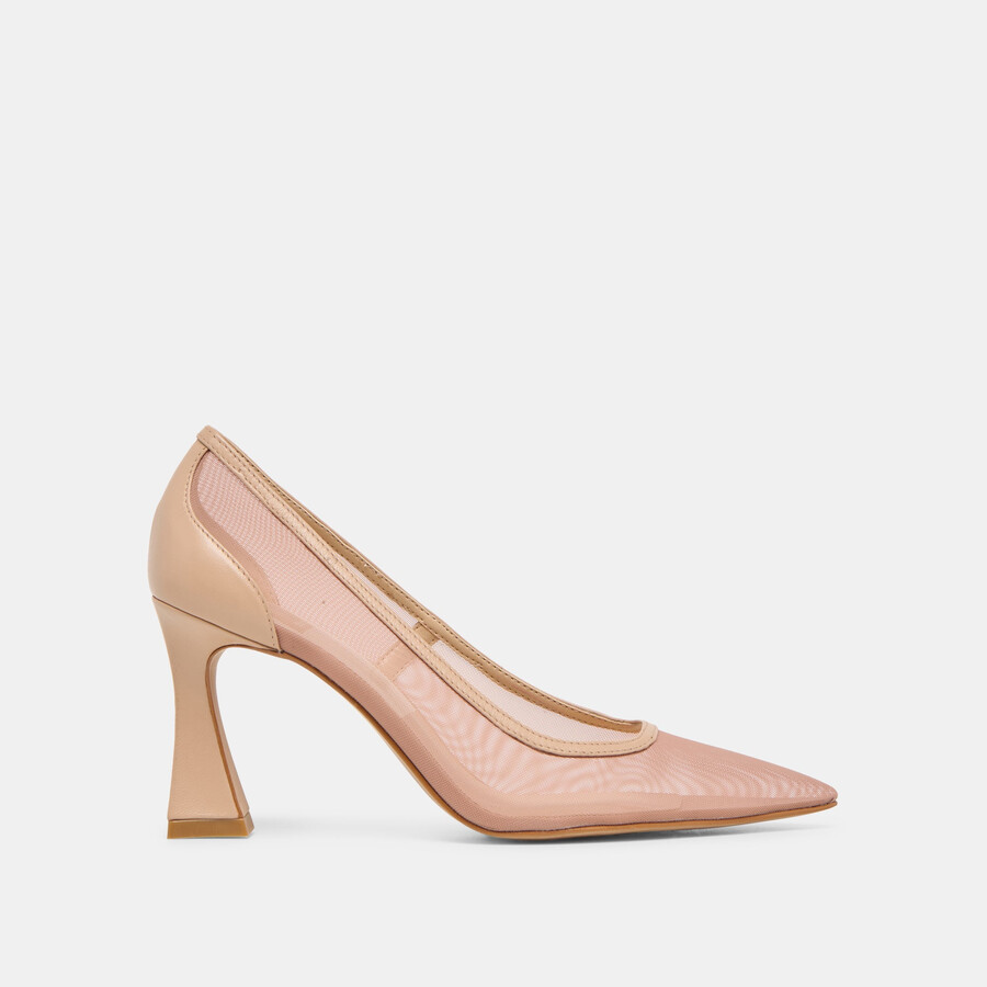 malory heels lt tan mesh
