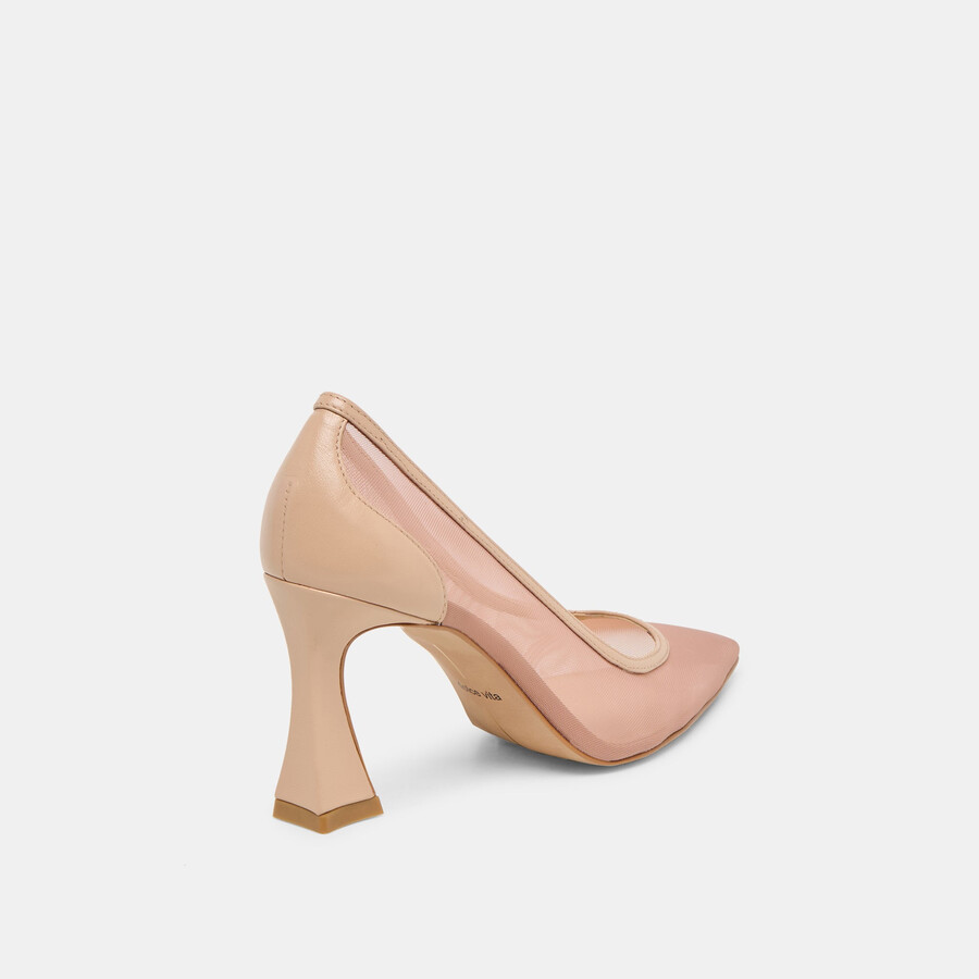malory heels lt tan mesh