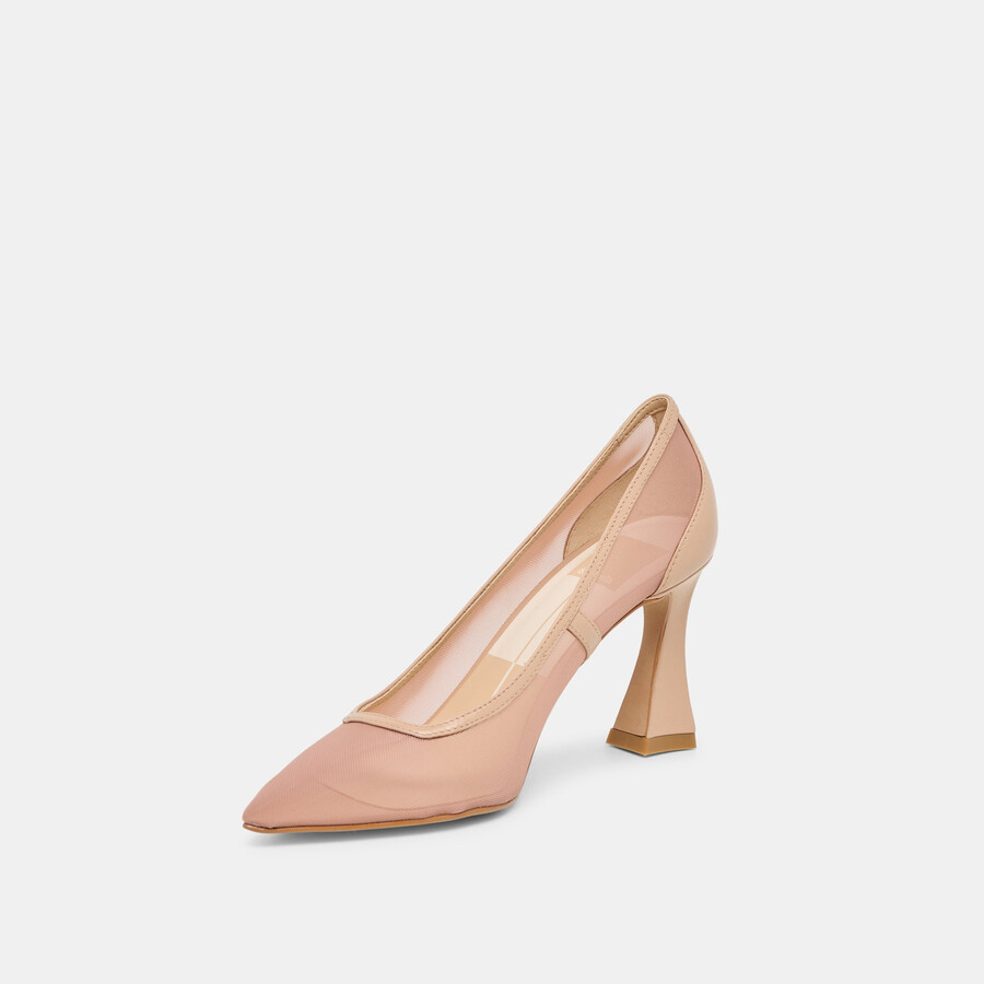 malory heels lt tan mesh