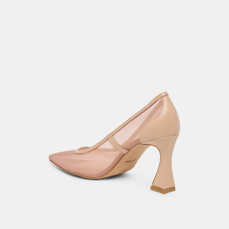 malory heels lt tan mesh