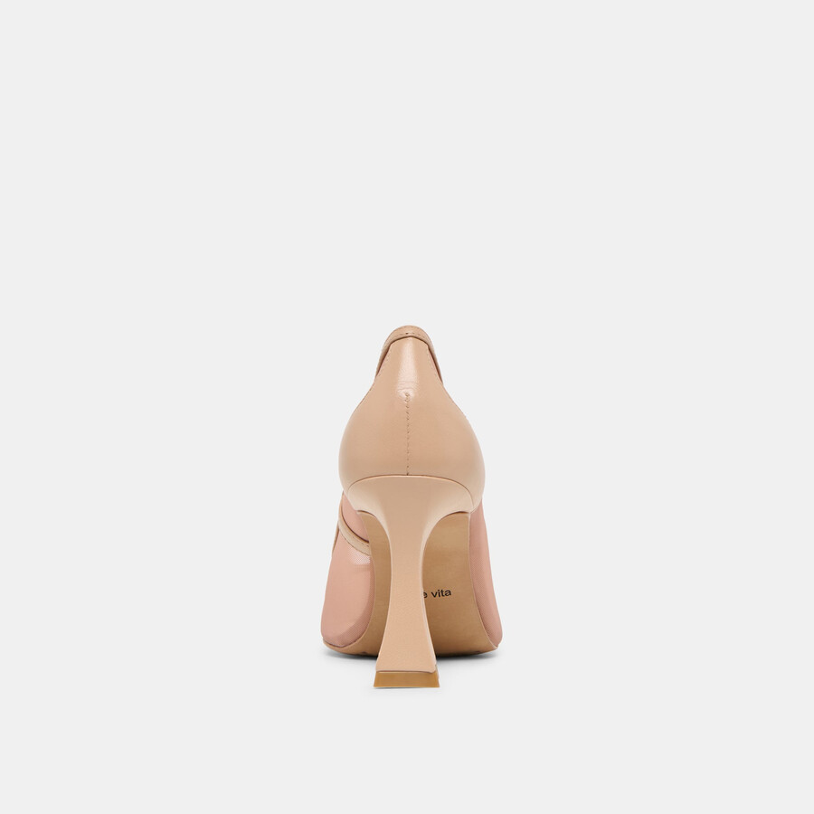 malory heels lt tan mesh