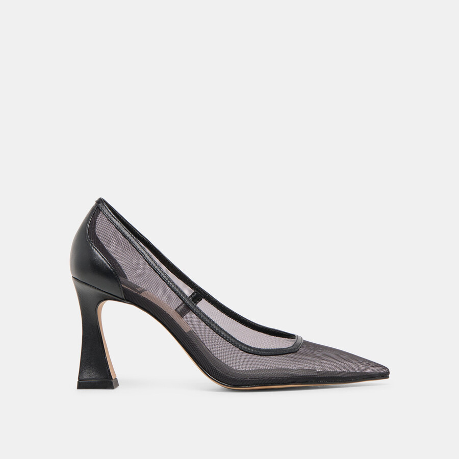 malory heels onyx mesh