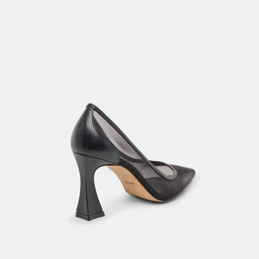 malory heels onyx mesh