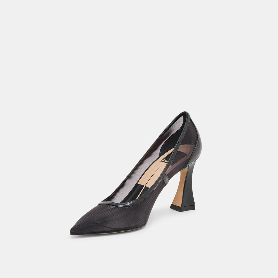 malory heels onyx mesh