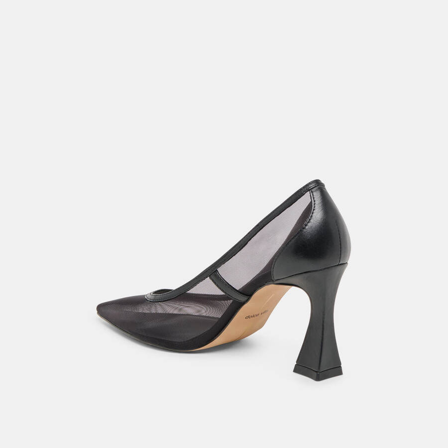 malory heels onyx mesh
