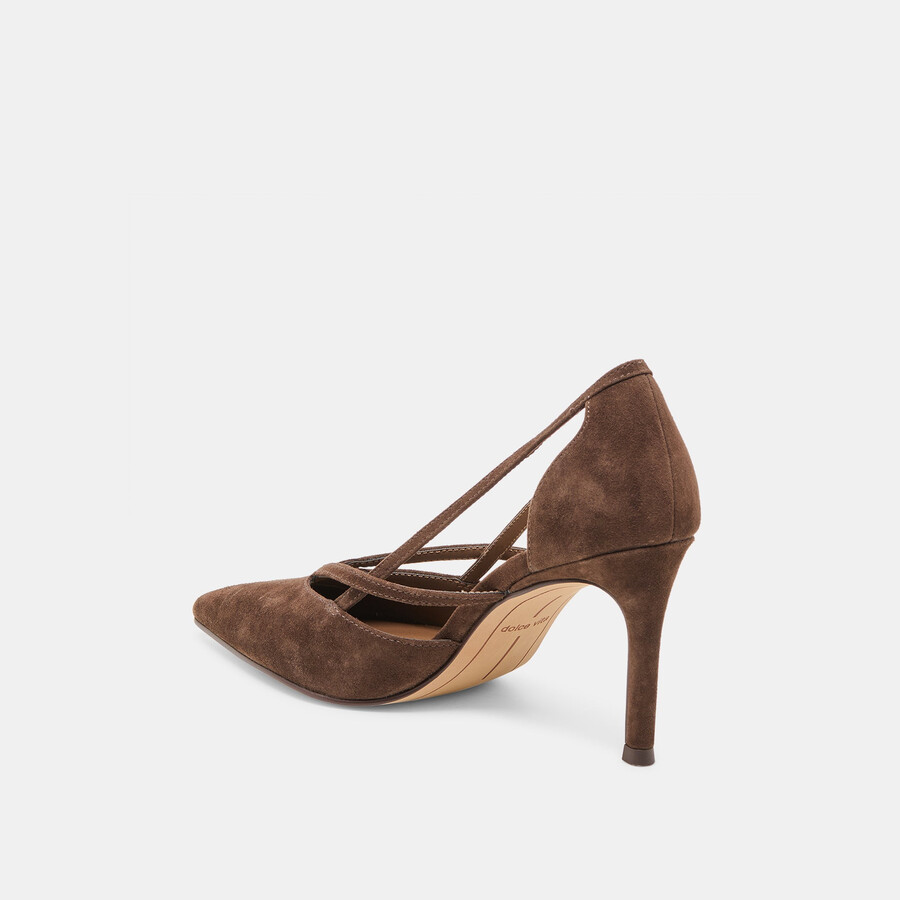 kaine heels dk brown suede