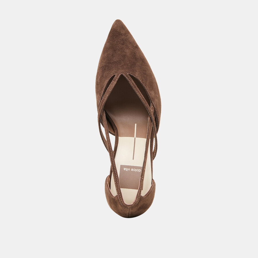 kaine heels dk brown suede