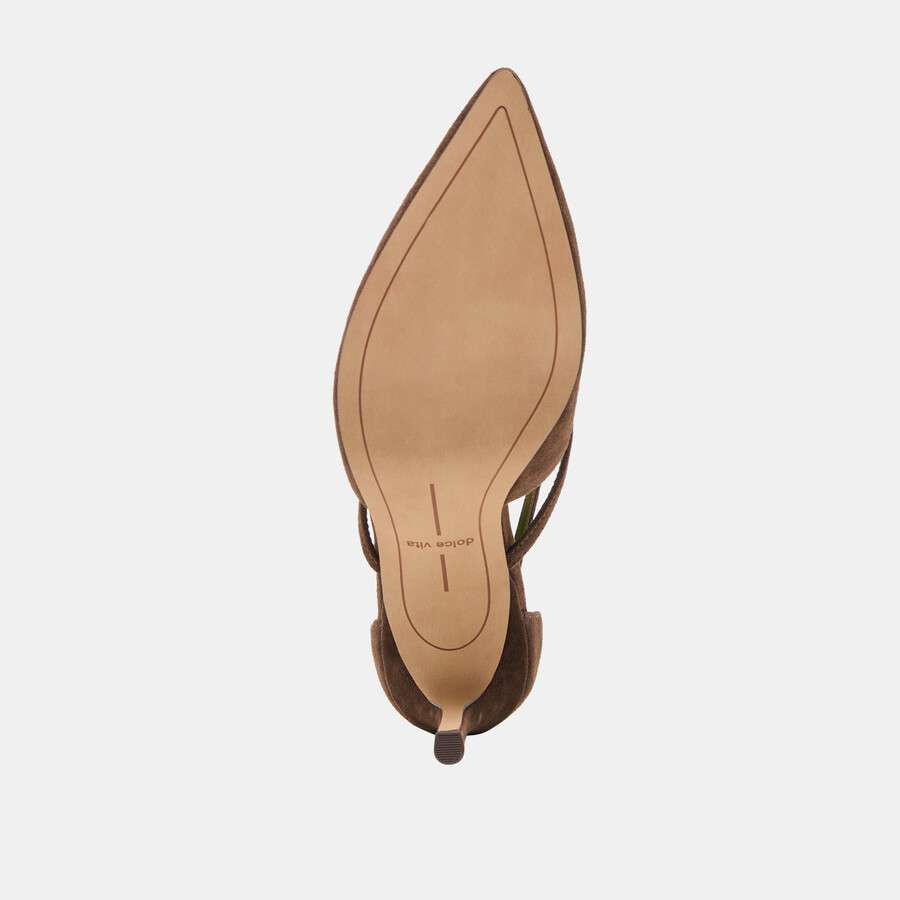 kaine heels dk brown suede
