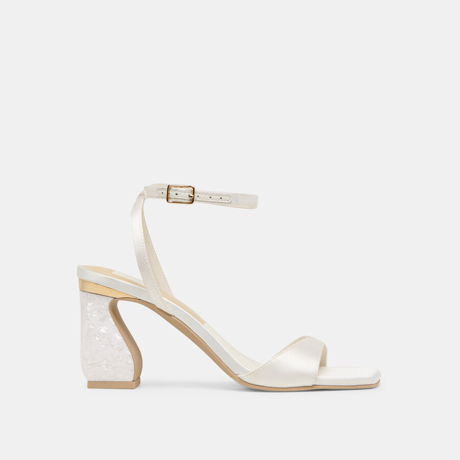 tilda heels true white satin