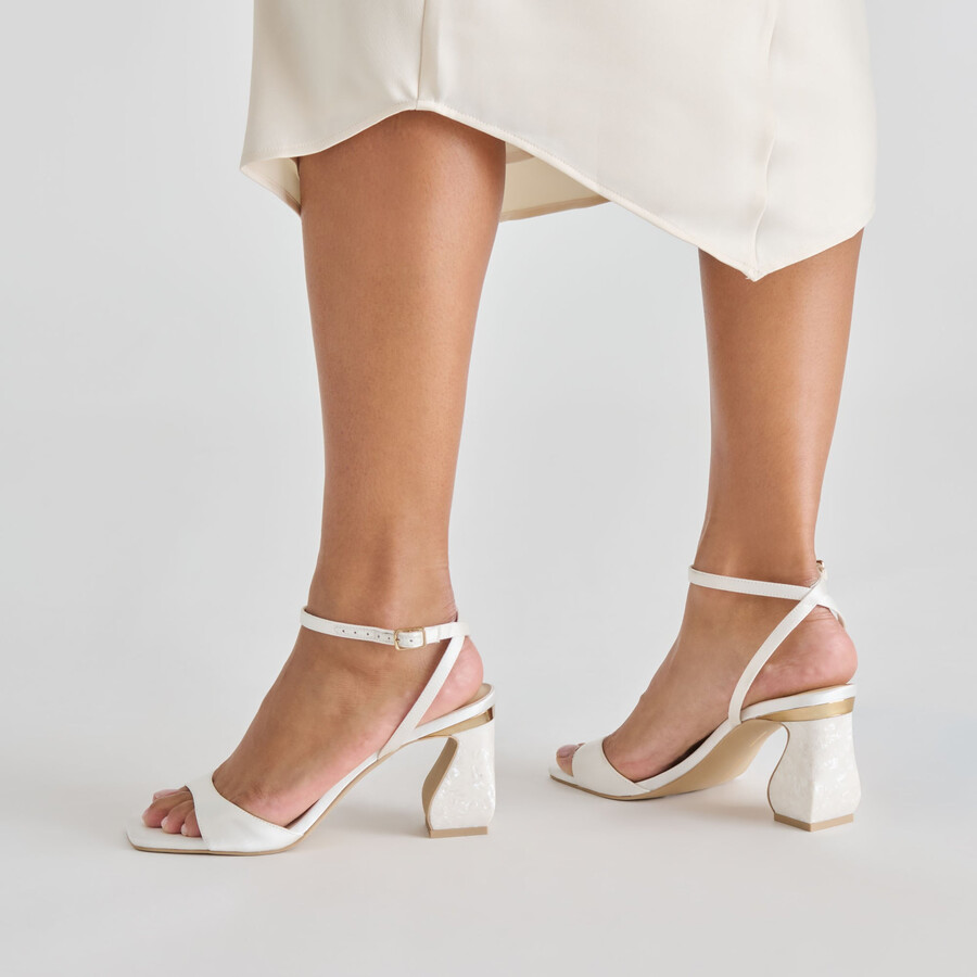 tilda heels true white satin