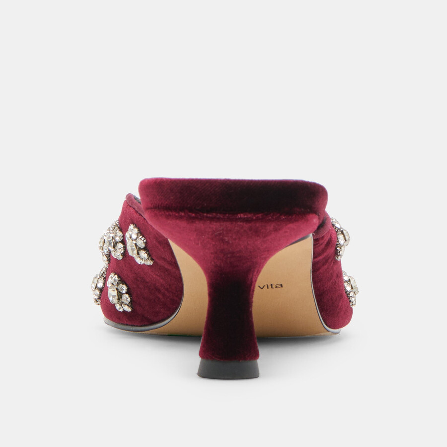 clara heels bordeaux velvet