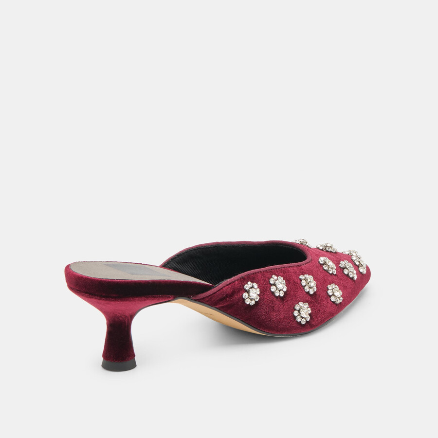 clara heels bordeaux velvet
